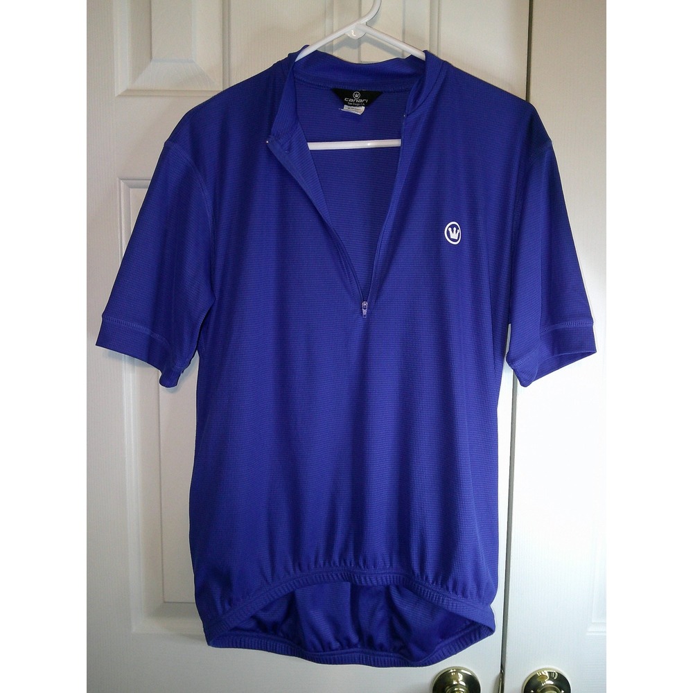 Canari Cycling Jersey Half Zip Short Sleeve Athletic Top Blue Mens‎ M
